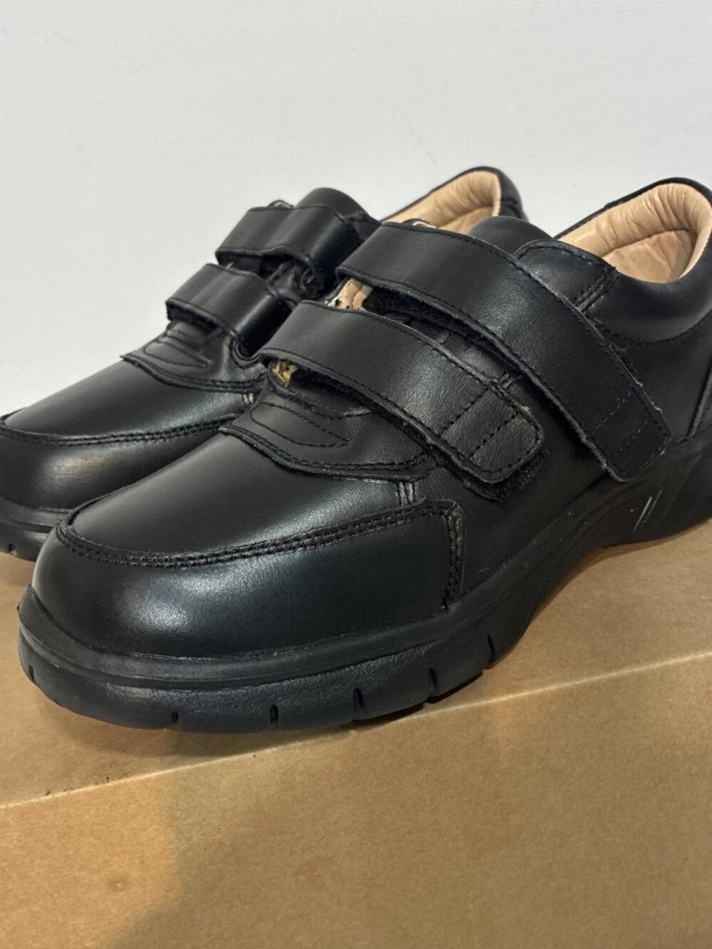 Mt Emey 888-V Mens Leather Casual Orthopedic Shoes Dual Strap Black Sz 7 XW 4E